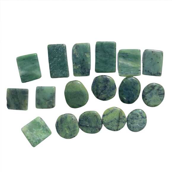 Canadian Jade Palm Stones Lot - 17 pieces